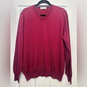 BRUNELLO CUCINELLI wool cashmere blend v neck XL 54